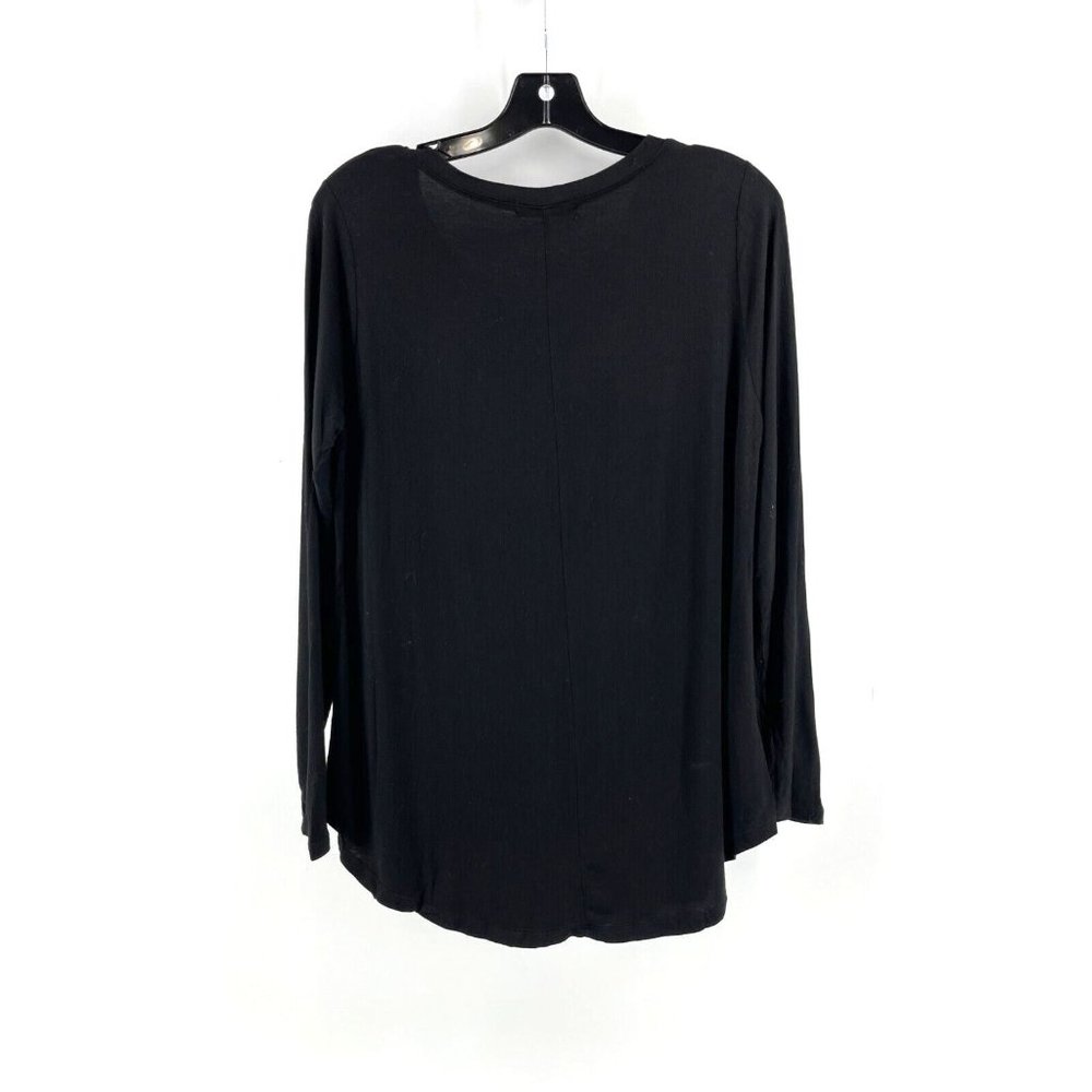 Nic & Lulu Women's Black Long Sleeve Soft Stretch Knit Top Shirt Size Small